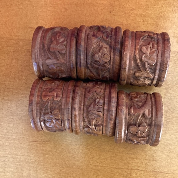 Carved Wooden Napkin Holders - Set of 6 - Picture 2 of 4